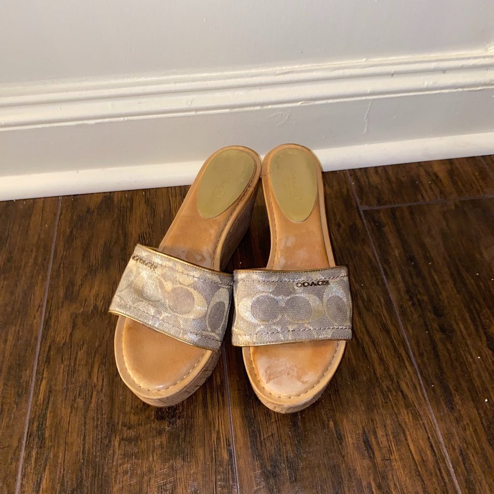 Coach wedge sandals, size 5